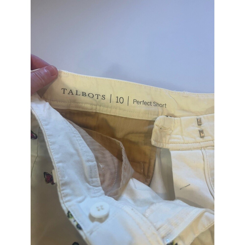 Talbots Perfect Shorts Butterfly Embroidered Stretch Bermuda Chino Women’s 10. - Picture 7 of 13
